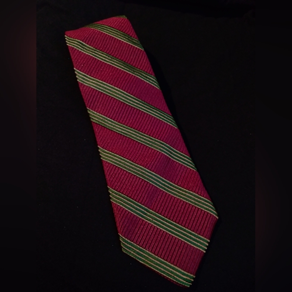 Robert Talbott Best Of Class Nordstrom Silk Tie Red Green Striped Tie USA